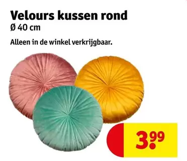 De - Velours kussen rond