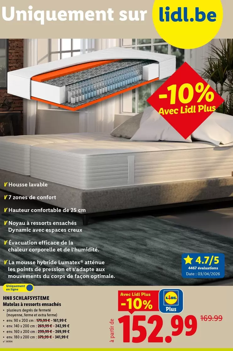 De - BKB Schlafsysteme Matelas à ressorts ensachés
