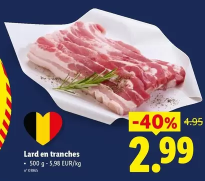 Lard en tranches