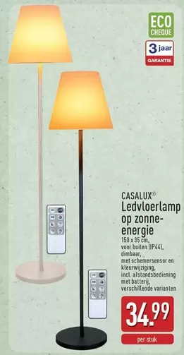 Ledvloerlamp op zonne-energie