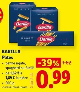 De - penne rigate, spaghetti ou fusilli