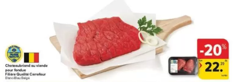 Chateaubriand au viande pour fondue