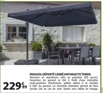 De - PARASOL DÉPORTÉ CARRÉ ANTHRACITE