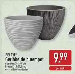 Geribbelde bloempot