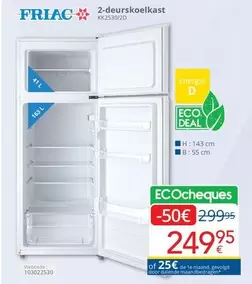De - 2-deurskoelkast RK2530/2D
