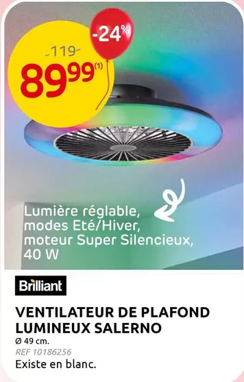 De - VENTILATEUR DE PLAFOND LUMINEUX SALERNO
