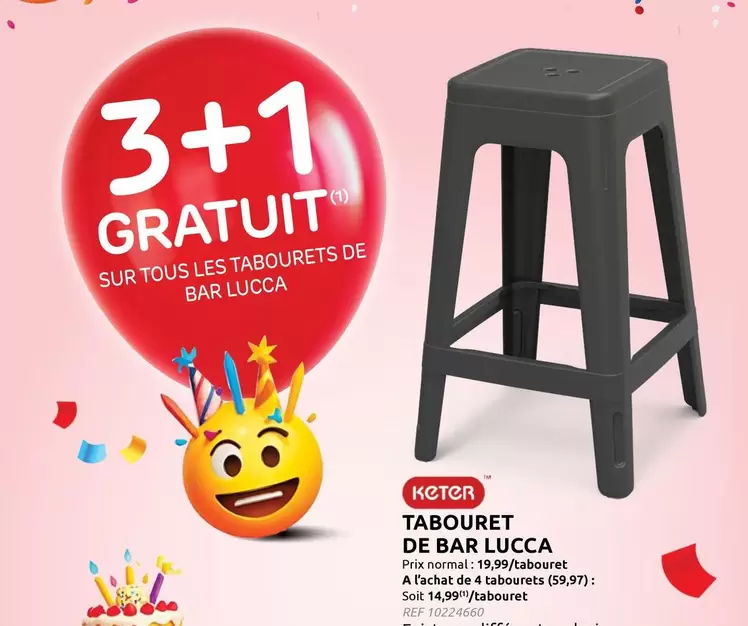 De - TABOURET DE BAR LUCCA
