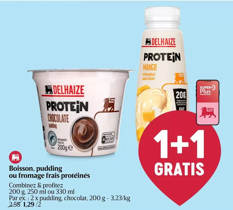 Boisson, pudding ou fromage frais protéinés