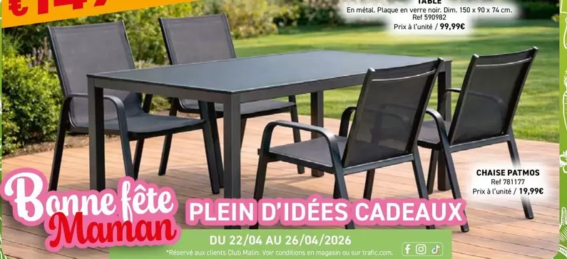 Club - Table et 4 chaises Pathmos