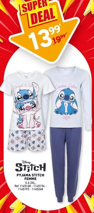 Disney - PYJAMA STITCH FEMME