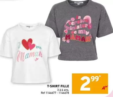 T-SHIRT FILLE 3 à 6 ans
