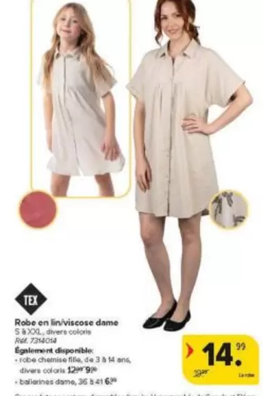 De - Robe en lin/viscose dame