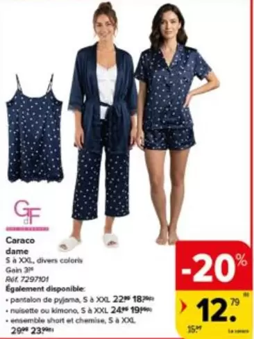 De - Caraco dame, Pantalon de pyjama, nuisette ou kimono, ensemble short et chemise