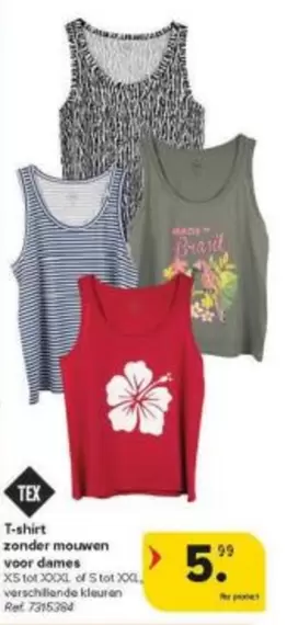 T-shirt zonder mouwen voor dames