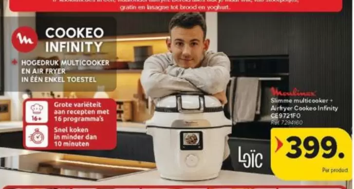 Cookeo Infinity HOGEDRUK MULTICOOKER EN AIR FRYER