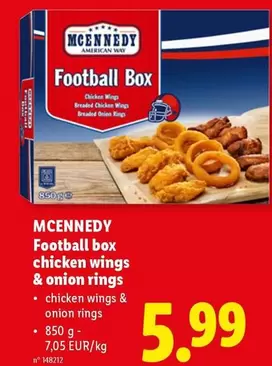 Box - Football box chicken wings & onion rings