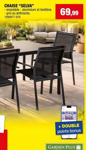 CHAISE "SELVA" - empilable - aluminium et textilene - gris ou anthracite. 1089977-879