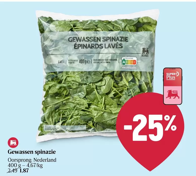 Gewassen spinazie