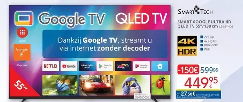 De - Google TV QLED TV 55"/139 cm