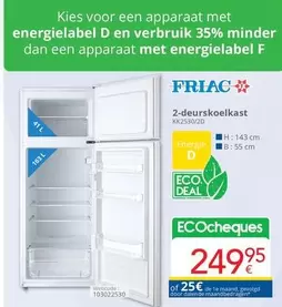 De - 2-deurskoelkast KXC320/20
