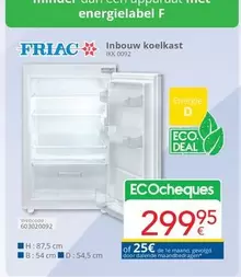 De - Inbouw koelkast IKK 0092