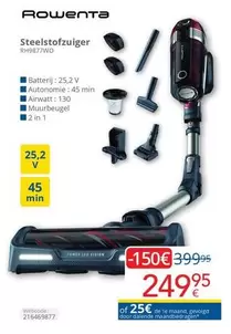 De - Steelstofzuiger RH9677WO
