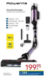 De - Steelstofzuiger XFORCE FLEX 9.60 ALLERGY