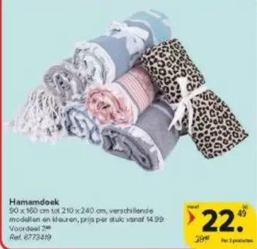 Hamamdoek 90 x 160 cm tot 210 x 240 cm