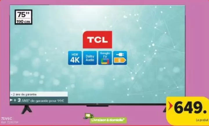 De - 75" 4K HDR Google TV