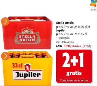 Jupiler - Stella Artois pils 5,2% vol 24 x 25 cl of  pils 5,2% vol 24 x 33 cl + statiegeld