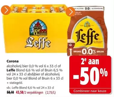 alcoholvrij bier 0,0 % vol 6 x 33 cl of Blond 6,6 % vol 24 x 33 cl abdijbier of Blond 0,0 % vol 33 cl