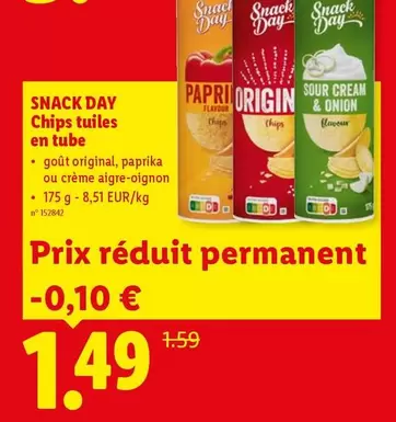 Snack - Chips tuiles en tube