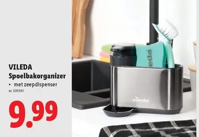 Spoelbakorganizer met zeepdispenser