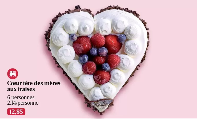Cœur fête des mères aux fraises