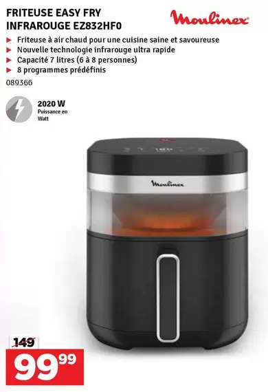 FRITEUSE EASY FRY INFRAROUGE EZ832HFO
