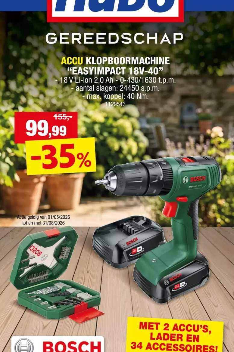 Bosch - Accu Klopboormachine "EasyImpact 18V-40"