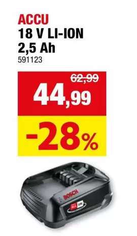 Bosch - ACCU 18 V LI-ION 2,5 Ah 591123