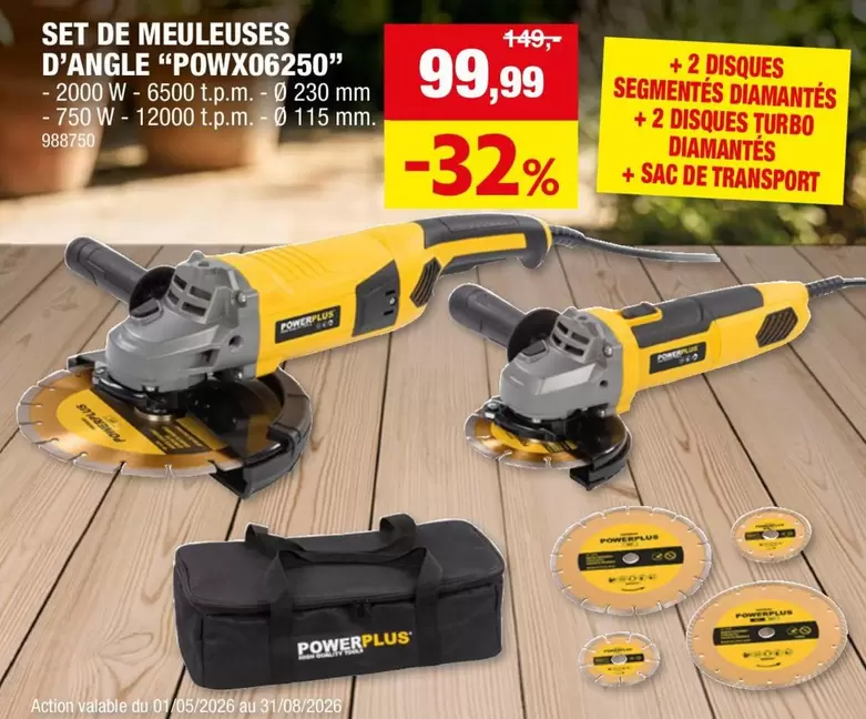 De - SET DE MEULEUSES D'ANGLE "POWX06250"