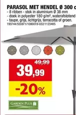 PARASOL MET HENDEL Ø 300 cm