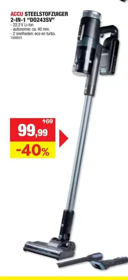 ACCU STEELSTOFZUIGER 2-IN-1 "D0243SV"