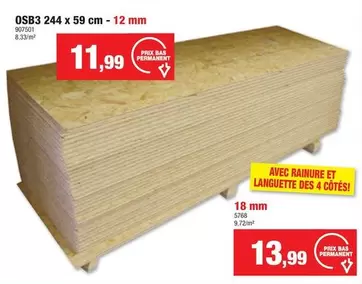 OSB3 244 x 59 cm - 12 mm