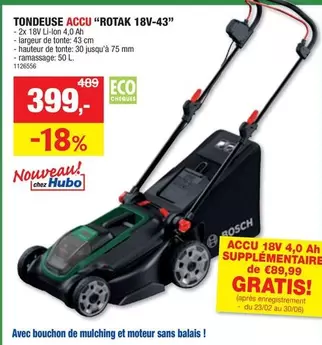 Bosch - Tondeuse Accu "ROTAK 18V-43"