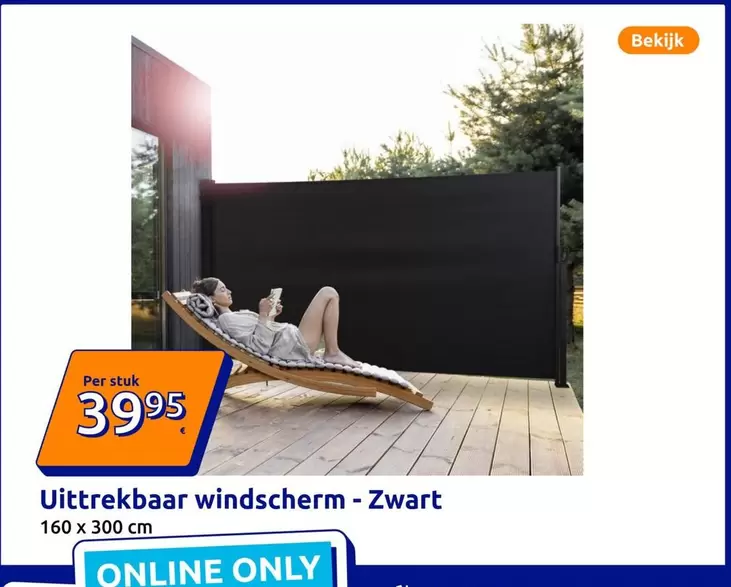 Uittrekbaar windscherm