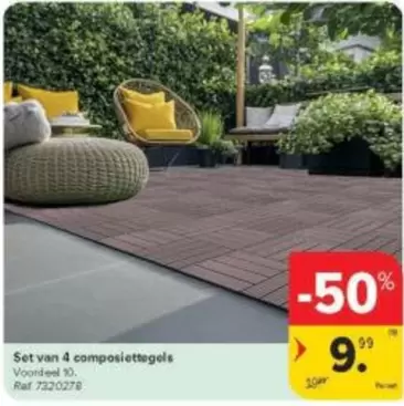 Set van 4 composiettegels