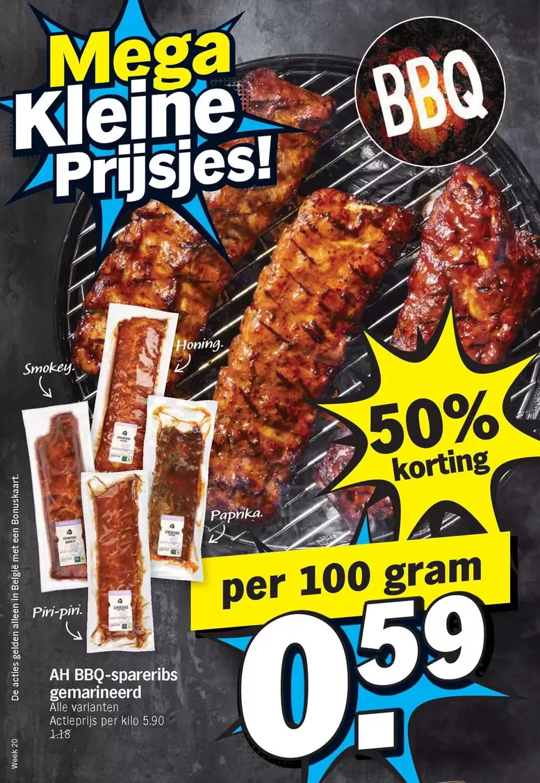 De - AH BBQ-spareribs gemarineerd