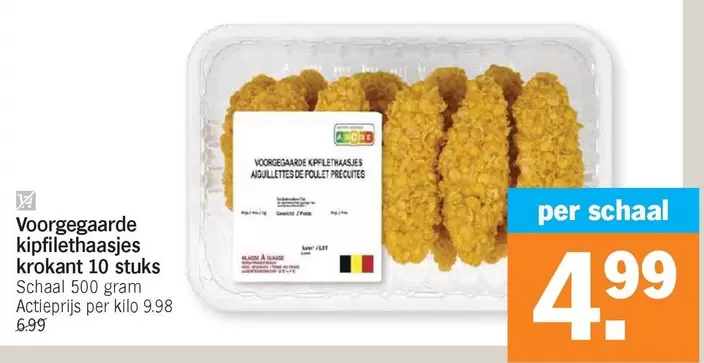 De - Voorgegaarde kipfilethasjes krokant