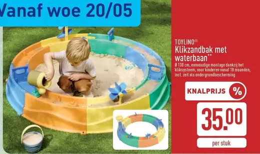 Klikzandbak met waterbaan