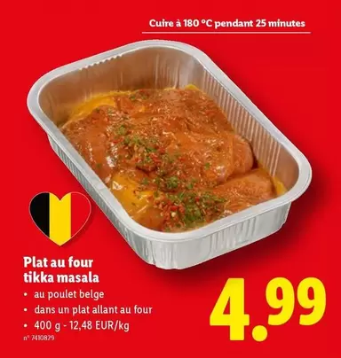 Plat au four tikka masala