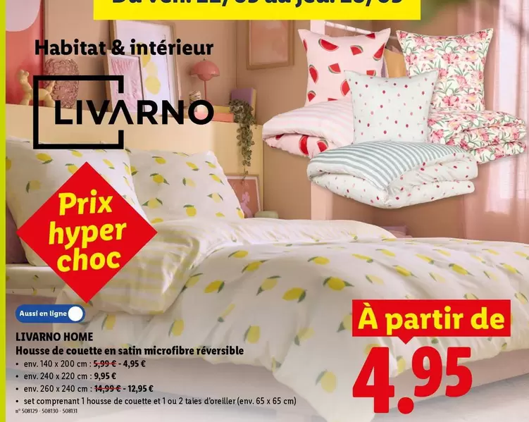 De - Housse de couette en satin microfibre réversible