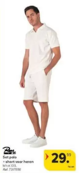 Set polo + short voor heren M(176/180) L(182/188) XL(190/200) XXL(200/204)